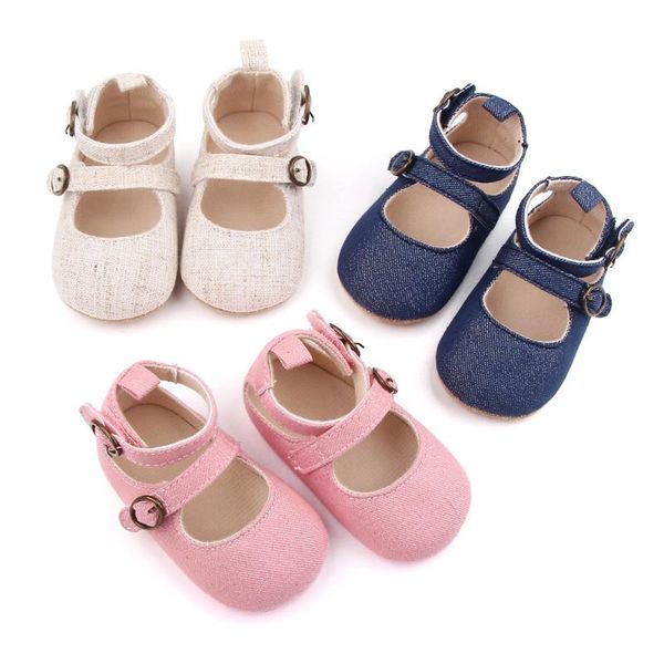 

first walkers solid color cottom baby girls princess shoes fashion shallow infant crib pricess flats single pink blue beige