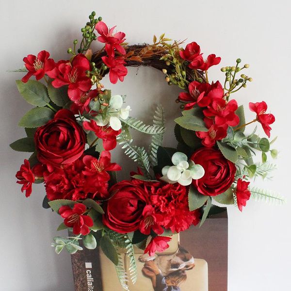 

christmas decorations simulation tulip wreath artificial door hanging flower party wedding garden decoration diy handmade garland
