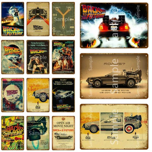 

back to the future metal poster car movies art painting print vintage tin signs classic film wall pictures room home decor yl001