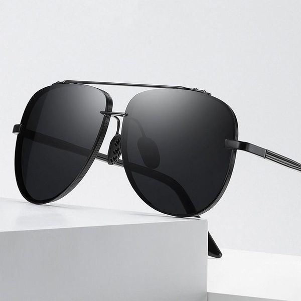 

sunglasses men polarized oversized aviation frame night vision driving sun glasses for designer goggle uv400, White;black