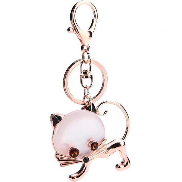 

keychains 2021 keychain cat kitten keyring couple lover key chain rings car women handbag pendant accessories cute party gift, Silver
