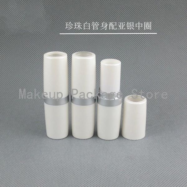 

10/30/50/100pcs 11.8mm empty mold filling diy 4g pearl white lipstick tube clear mouth wax lip plastic storage bottles & jars
