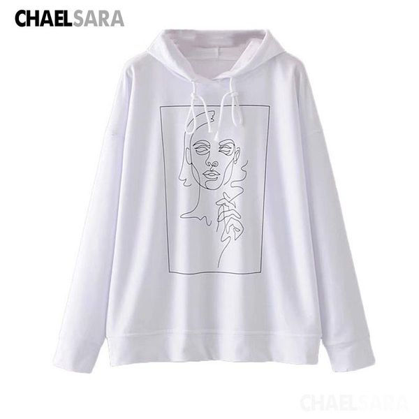 

women's hoodies & sweatshirts 2021 spring autumn white print hoodie women harajuku oversize ladies pullovers pocket hooded top, Black