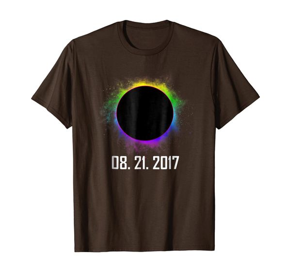

colorful total solar eclipse august 21 2017 t-shirt, White;black