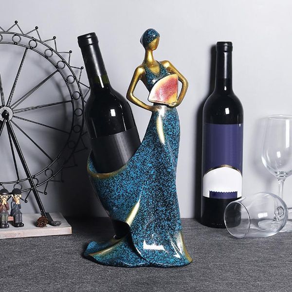 

tablewine racks creative resin beauty girl rack home bar display holder stand figurines ornaments cabinet crafts decoration