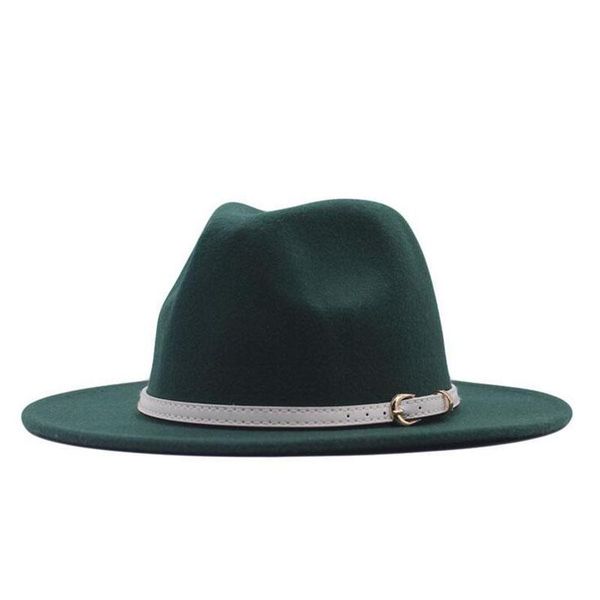 

wide brim hats arrival fashion retro fedoras jazz felt hat belt decor autumn winter bowler formal cap outdoor, Blue;gray