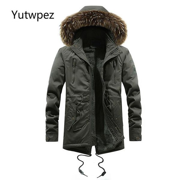 

men's jackets 2021 yutwpez warm men padded parka cotton coat winter hooded jacket mens fashion large thick windproof parkas male, Black;brown
