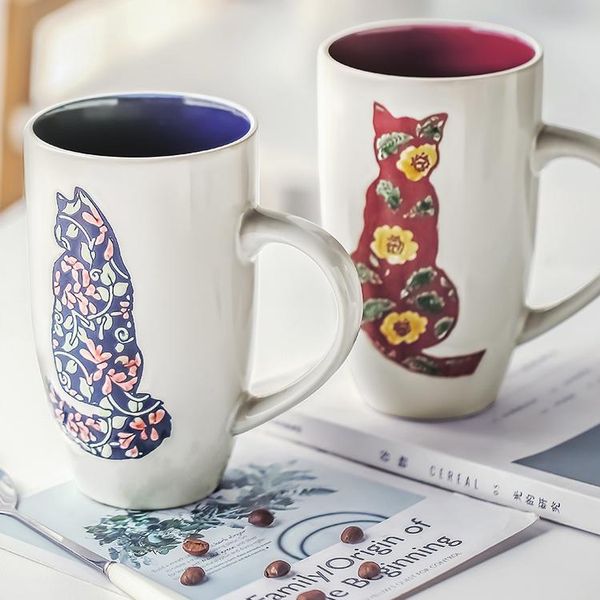 

american milk mug ceramic hand painted oat breakfast cups water household creative gift tazas originales drinkware ed50