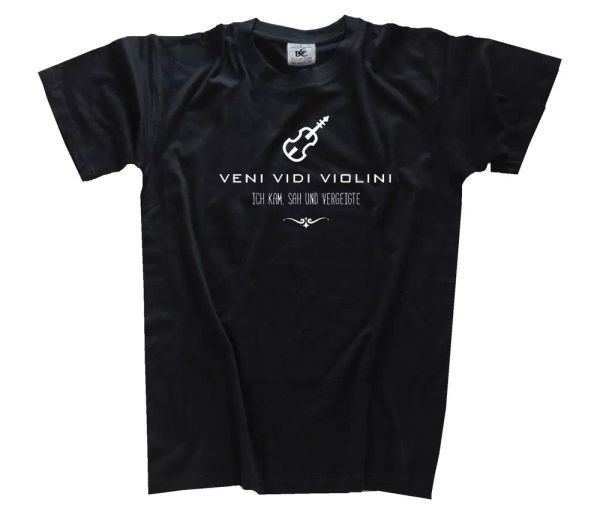 

veni vidi violini-ich kam, sah und vergeigte t-shirt s-xxxl, White;black