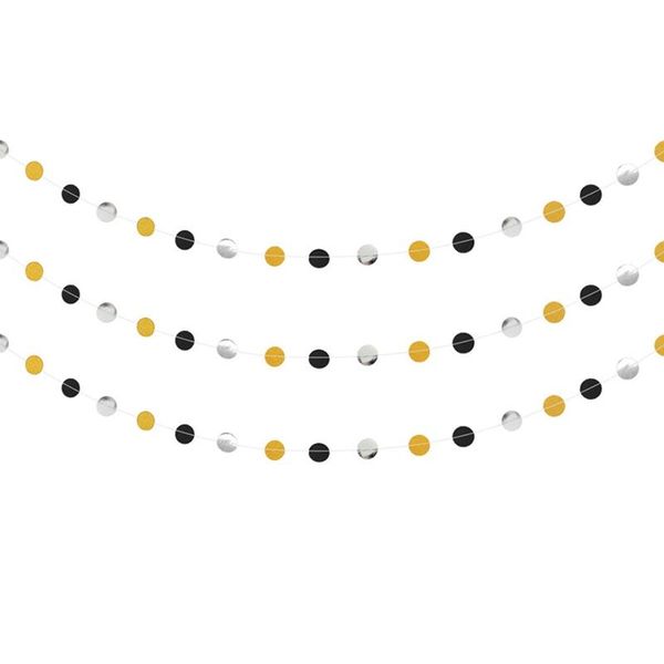 

(black silver gold) glitter circle garland hanging decor dots paper for bridal shower birthday nursery wedding part decorative objects & fig