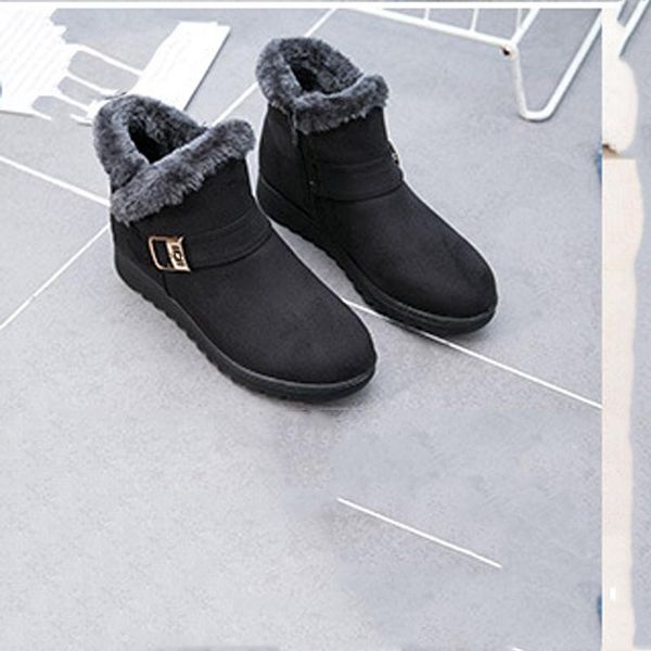 

boots old beijing cloth shoes women's plus size warm cotton middle-aged elderly snow female mother, Black