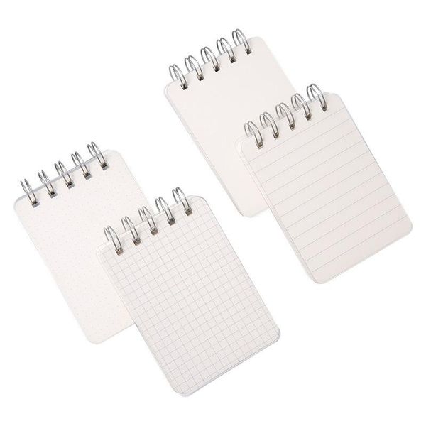

notepads 4pcs a7 coil notebooks line dotted grid blank pages paper transparent frosted hard cover double ring spiral note pad diary book, Purple;pink