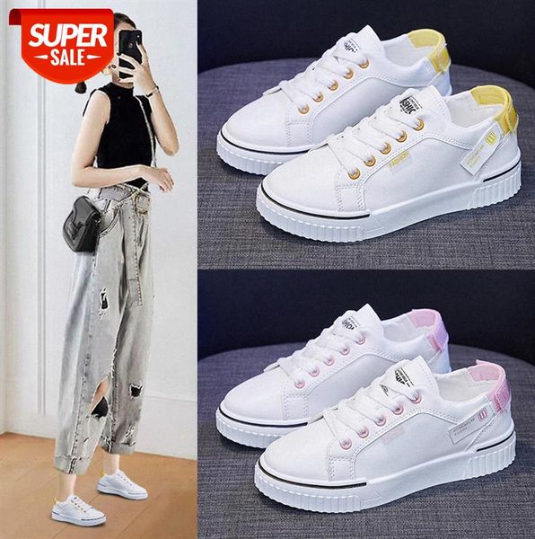 

ins student white shoes women's breathable low-cut lace-up korean style board flat a69 #g56j