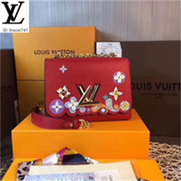 

brand designer luxury m50273 water ripple flower chain bag red women handbags iconic bags handles shoulder bags totes cross body bag clu, Red;black