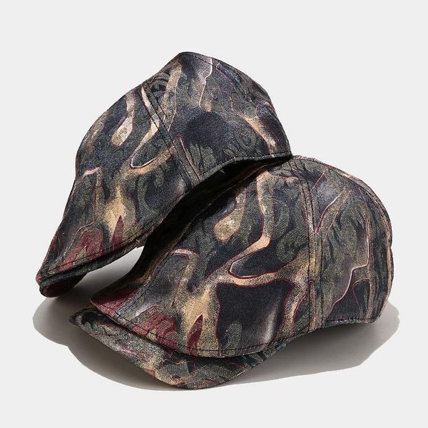 

berets ldslyjr retro graffiti sboy caps cotton flat peaked cap men and women painter beret hats 13, Blue;gray