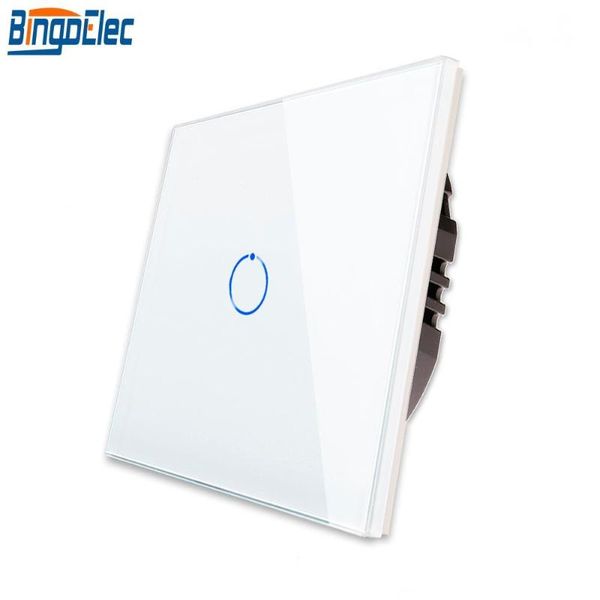 

smart home control bingoelec eu standard switch 1 gang way touch sensor screen wall crystal glass panel light ac 250v