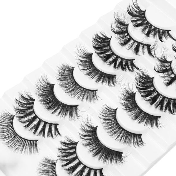 

false eyelashes 8 pairs 3d mink natural long wispy criss-cross fluffy cruelty-soft handmade lashes eye beauty makeup tools