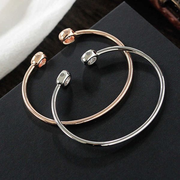 

wild simple geometric round zircon bracelet q0717, Black