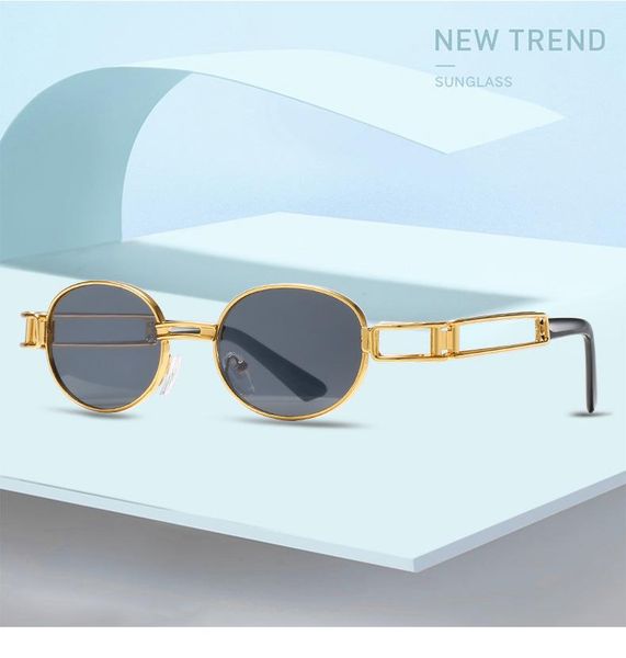 

sunglasses fashion round steampunk brand design men women vintage metal punk sun glasses uv400 shades eyewear gafas de sol, White;black