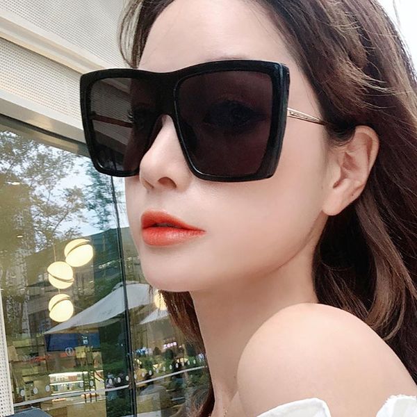 

big square eye glasses 2021 trend fashion women sunglasses ac lenses copper leg box packing lx119, White;black