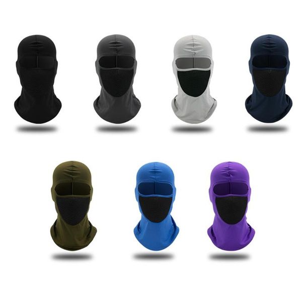 

cycling caps & masks sun protection and dustproof headgear balaclava breathable face scarf mask army hiking fishing tactical warm, Black