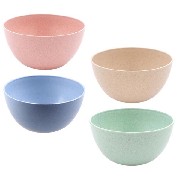 

4pcs wheat straw bowls soup dessert salad stir (assorted color)