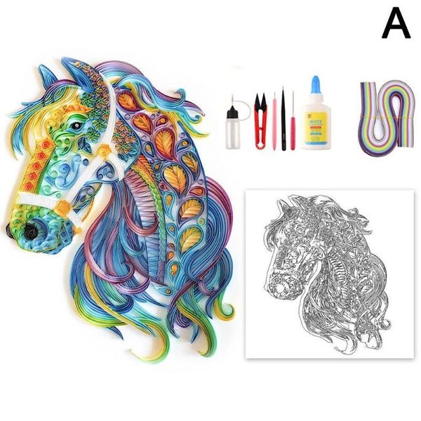 

other arts and crafts diy dragon phoenix tiger horse wolf whale quilling paper painting scrapbook 3d origami craft kit home decor gift