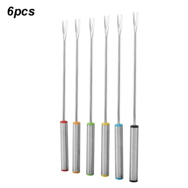 

forks 6pcs dessert stainless steel mini salad fruit tasting for bbq kitchen cooking