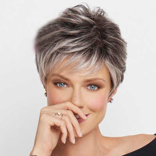 

wig gradient curly fashion ffy women's short hair, Black