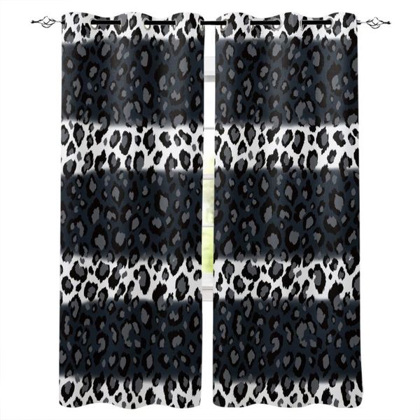

leopard print black white striped window treatments curtains valance dark bathroom kitchen bedroom indoor curtain & drapes