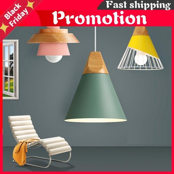

pendant lamps lights modern wood lamp nordic light for cafe restaurant bedroom hanglamp kitchen colorful suspension luminaire