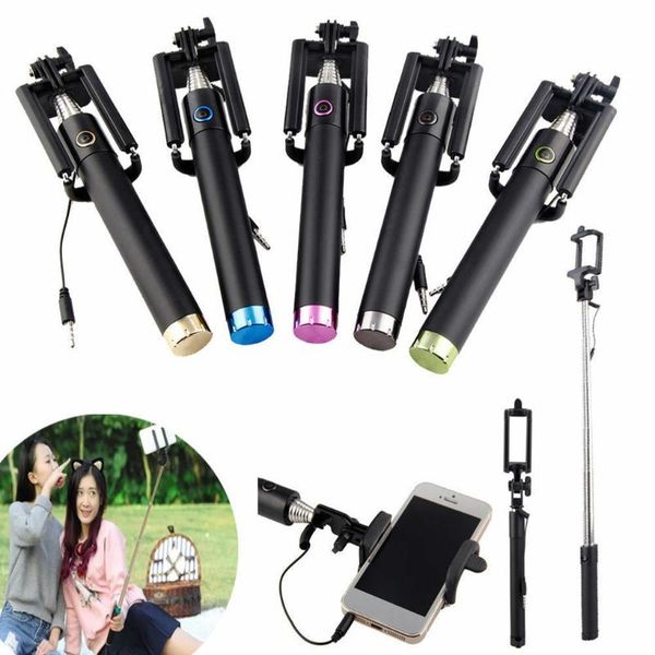 

selfie monopods convenient wired remote control, expandable handheld shutter, stick, portable camera, mobile phone