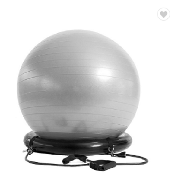 

yoga ball explosion-proof pvc gym exercise heavy duty stability with base and resistance bands balls