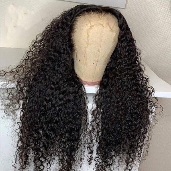 

preplucked remy kinky curly lace front wigs natural black for women with baby hair synthetic heat resistant1