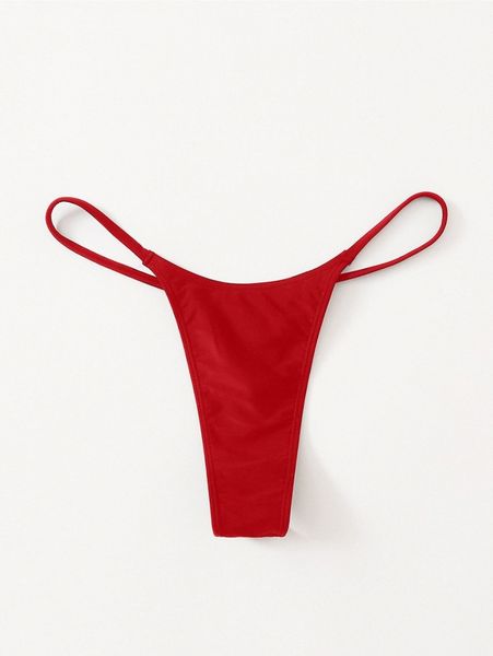 

solid thong bikini bottom x02e#, White;black