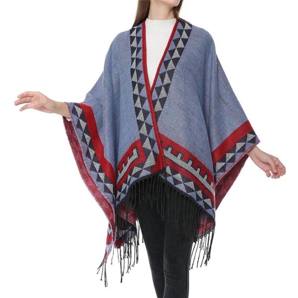 

women's trench coats sagace womens female windbreaker bohemia tassels knitted cashmere ponchos shawl cardigans sweater coat manteau fem, Tan;black