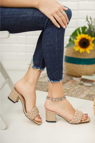 

slippers women's brown knit 1903, Black