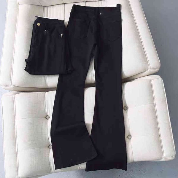 

new pants clothing, f new solid color high waist horn mopping jeans fashion commute 022608 clothing sale, Blue