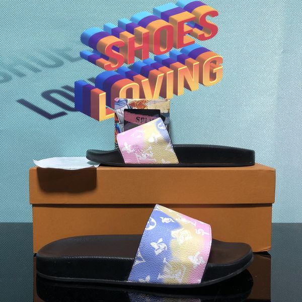 

men's women's rubber slipper designer sandals shoes slide summer beach outdoor cool slippers fashion wide flat flip flops with box, Black