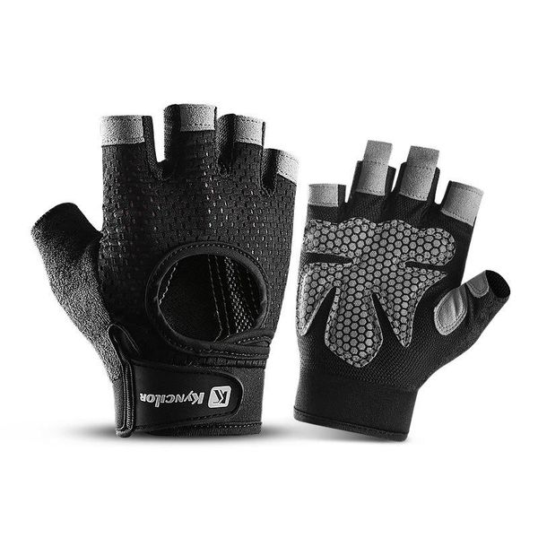 

half finger fitness gloves outdoor sports bicycle fingerless non-slip wearable universal mountain bike protective cycling, Black