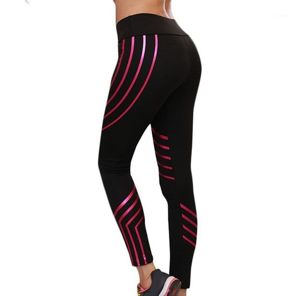 

women's leggings style woman fitness women light high elastic shine pants compression leggins trousers, Black