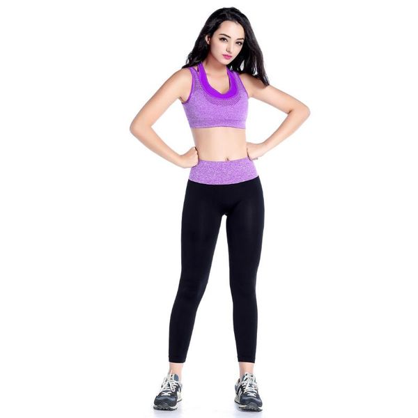 

yoga outfits solid breathable o-neck sleeveless and long pant women set lady gym clothing fitness workout sportwear, White;red