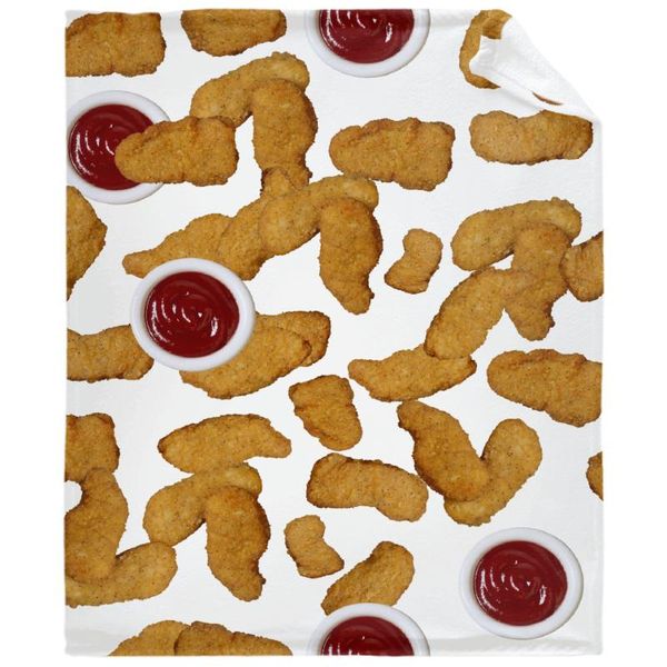 

blankets chicken nuggets sofa throw custom blanket flannel super soft fleece bedspread home decor all season for bed couch living room