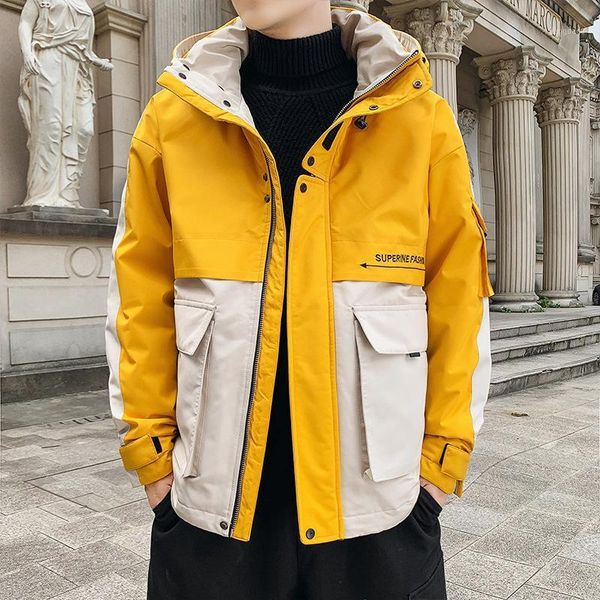 

men's jackets thickened warm leisure short outdoor cold-proof trendy loose couple cotton-padded clothes, Black;brown