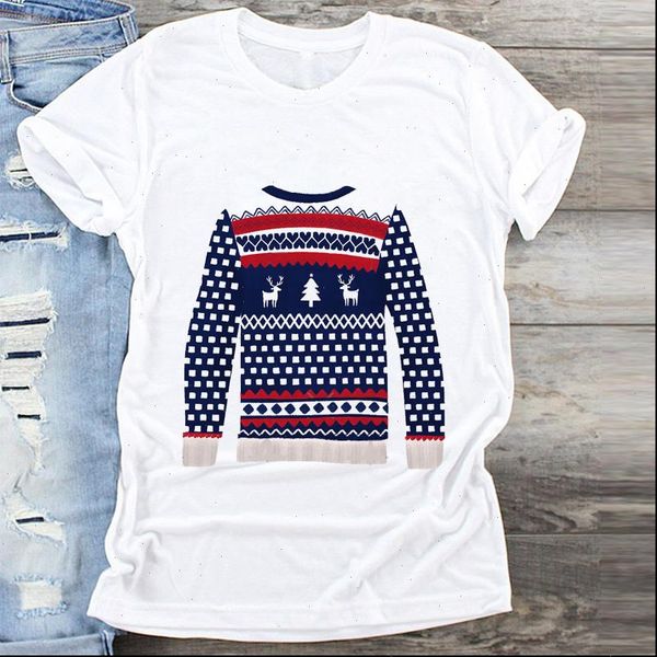 

women funny clothing printing holiday 90s merry christmas print clothes graphic t shirt ladies female tshirts tee, White