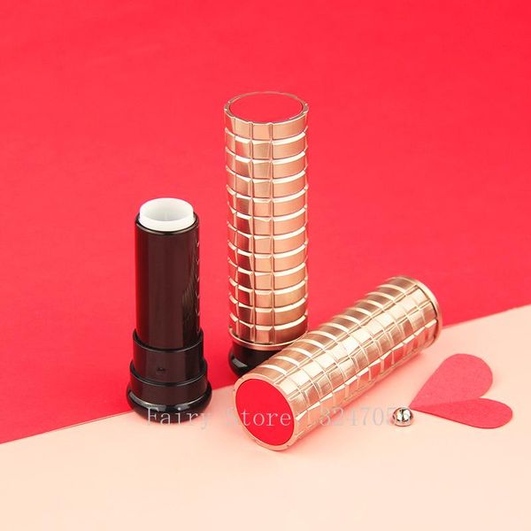 

12.1mm 10/30/50pcs round gold empty lipstick tube lip container shell packaging makeup cosmetics refillable storage bottles & jars