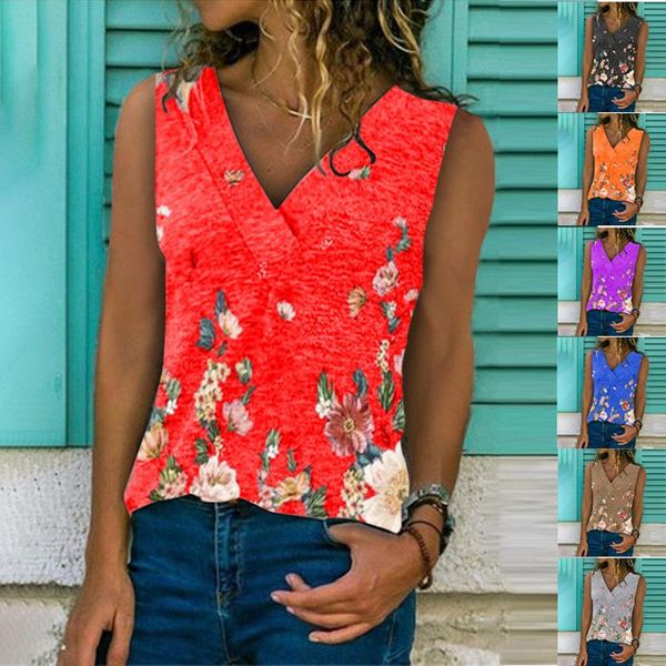 

women's t-shirt 2021 summer fashion vest v-neck women sleeveless plus size, White