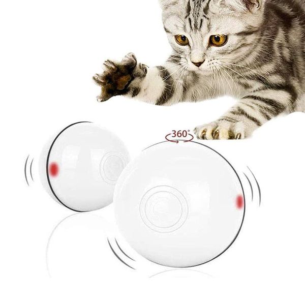 

cat toys smart led light toy usb rechargeable 360 degree self rotating ball pets playing motion activated pet