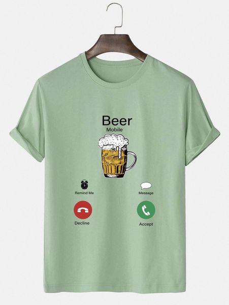 

men beer & letter graphic tee r4gh#, White;black
