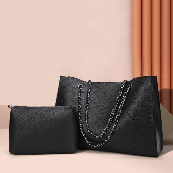 

woman bags elegant women messenger with flower pendant office ladies totes pure handbag female crossbody shoulder bag parts & accessories, Black